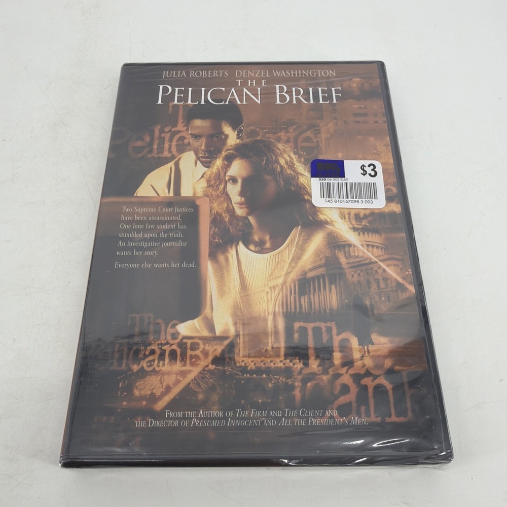 The Pelican Brief (DVD, 1993) Julia Roberts, Denzel Washington, Brand New Sealed
